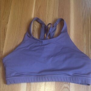 Purple Racerback Sports Bra with Stretch Fabric